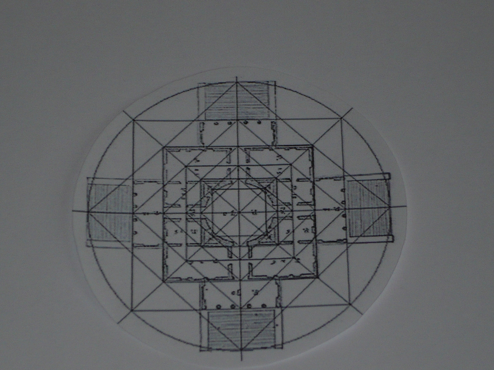 plan de la Villa Rotonda, magnifique Villa de Palladio